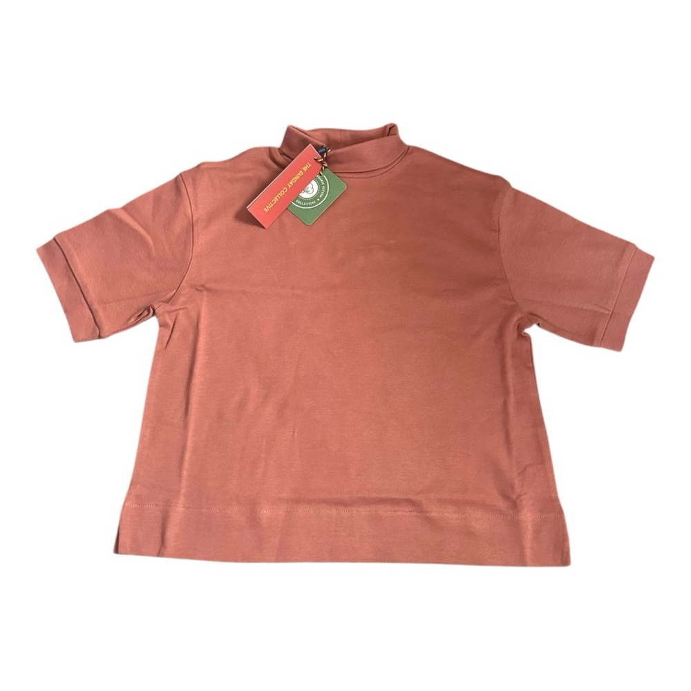 The Sunday Collective Organic Short Sleeve turtleneck in Cedar wood